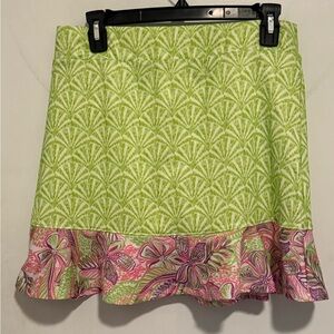 Stella Parker Golf Collection Green and Pink Patterned Women's Skirt